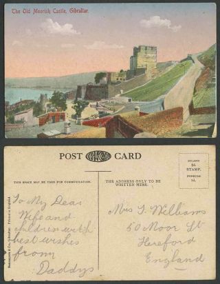 Gibraltar Vintage Colour Postcard The Old Moorish Castle Hill Panorama Benzaquen