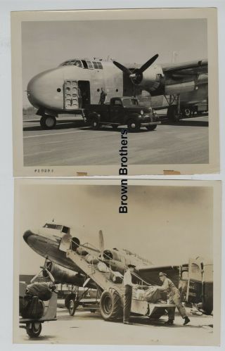 Vintage 1940s Aviation Fairchild C - 82 Packet & Loading Luggage Photos (2) Bb