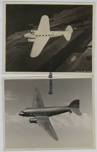 Vintage 1930s Aviation Boeing Coast To Coast 247 & Twa Dc - 3 Plane Photos (2) Bb