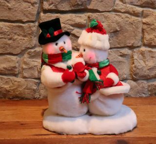 Rare Gemmy Animated Mr.  & Mrs Christmas Snowman Sings Baby Its Cold Outside W/box
