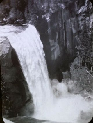 June 1920,  Vernal Falls,  Yosemite National Park,  Magic Lantern Glass Slide