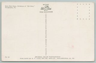 Philadelphia Pennsylvania Betsy Ross House Old Glory Standard Chrome Postcard 2