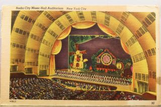 York Ny Nyc Radio City Music Hall Auditorium Postcard Old Vintage Card View