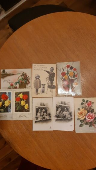 8 Old French Postcards As Per The Photos