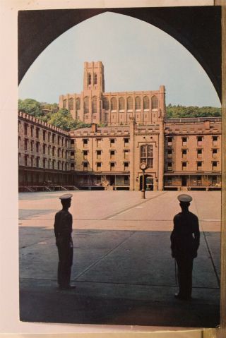 York Ny West Point Us Military Academy Cadet Chapel Barracks Postcard Old Pc