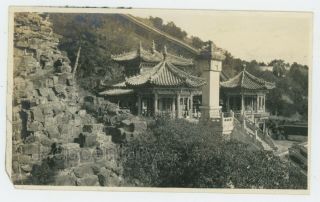 Vintage China Photograph 1920 Peking Peiping Summer Palace Lake Temple Photo
