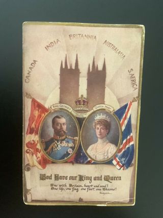 Vintage Tuck Postcard King George V & Queen Mary Coronation Series Oilette 9868