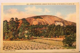 Georgia Ga Atlanta Stone Mountain Postcard Old Vintage Card View Standard Postal