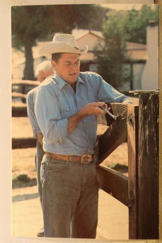 President Ronald Reagan Fence Mender Postcard Old Vintage Card View Standard Pc