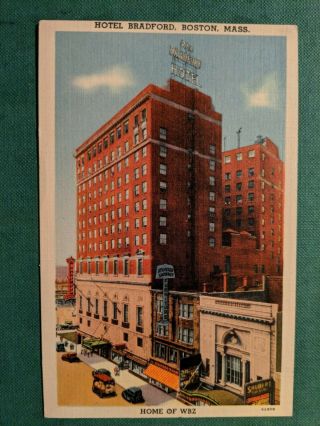 1949 Hotel Bradford Boston Massachusetts Vintage Postcard Home Of Wbz