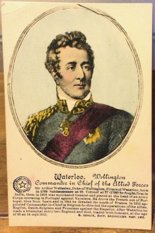 Vintage Postcard Arthur Wellesley Duke Of Wellington Napoleonic Wars Portrait Uk