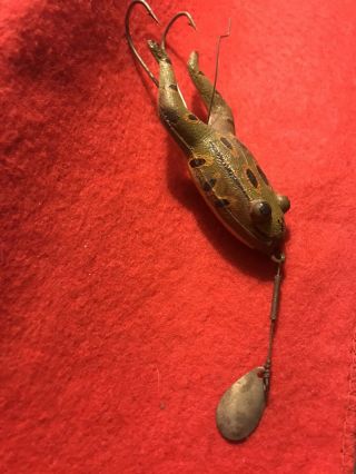 Vintage Antique Fishing Lure Bait Frog Rare Early Casting Bait