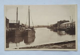 Vintage F.  Firth Sepia Postcard Of The Quay & River,  Newport,  Isle Of Wight