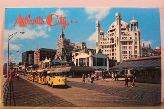 Jersey Nj Atlantic City Boardwalk Tram Car Postcard Old Vintage Card View Pc