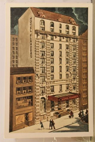 York Ny Nyc Times Square Hotel Flanders Postcard Old Vintage Card View Post