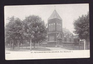 Old Vintage Postcard Of St Peters Episcopal Church Bay Shore Long Island Ny