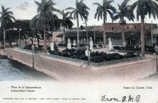 Old Undivided Back Postcard Of Independence Square,  Cuba