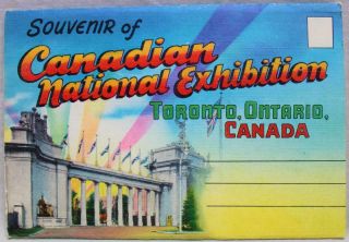 Canadian National Expo Souvenir Postcard Folder Of 18 Color Views 1940s Vintage