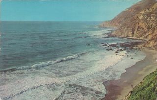 Scenic Highway 1 California Sea Side Pacific Ocean Chrome Vintage Postcard