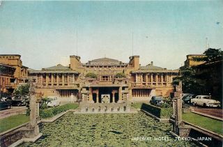 Tokyo Japan Frank Lloyd Wright Imperial Hotel Vintage Postcard View