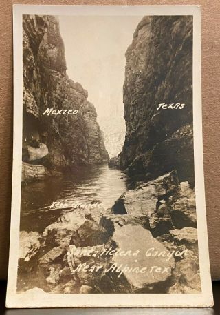 Vintage Black & White Photo Postcard Santa Helena Canyon Between Mexico & Texas