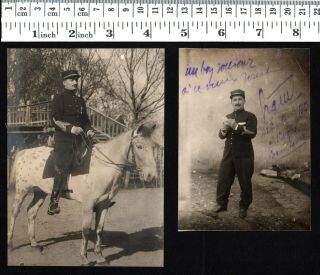 China Tianjin Tientsin French Cavalry Officer Troops 2x orig photos 1909 3