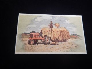 Antique Old Post Card Allis Chalmers Model Wc Tractor