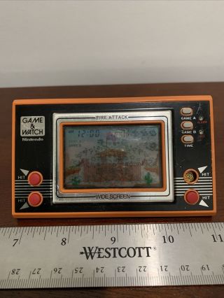 Nintendo Game & Watch Fire Attack Rare Vintage Collectible Missing Button