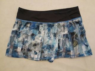 Lululemon Pace Rival Skirt Skort Size 6 Sun Dazed Multi Blue Dark Rare