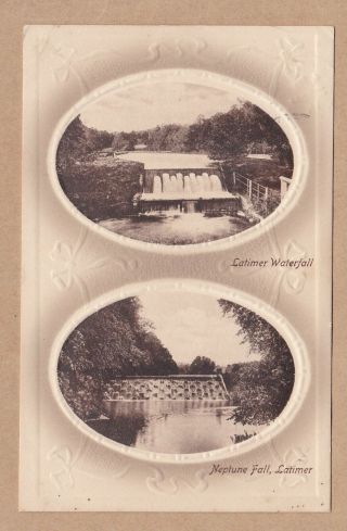 Great Old Embossed Card Latimer Waterfall Chesham 1915 Chenies Amersham