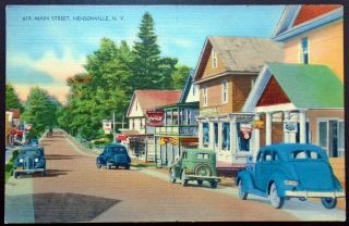 1940s Main St. ,  Storefronts,  Coca - Cola Sign,  Vintage Autos,  Hensonville,  Ny