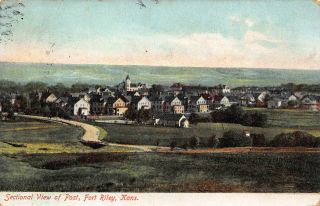 Vtg Ca 1908 Postcard Fort Riley Army Post Barracks Houses Buildings Kansas Ks B3
