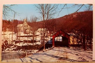 Vermont Vt Guilford Green River Covered Bridge Postcard Old Vintage Card View Pc