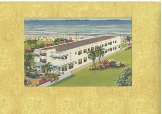 Fl Miami Beach 1931 - 54 Vintage Postcard The Otis Ocean At 93rd Street Florida