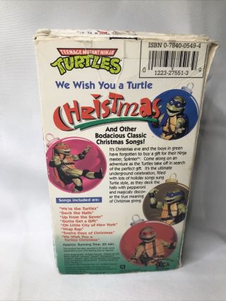 Teenage Mutant Ninja Turtles - We Wish You a Turtle Christmas (VHS,  1994) RARE 3