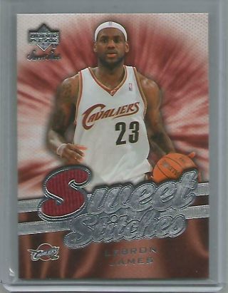 Lebron James 2007 - 08 Upper Deck Sweet Stitches Game Worn Jersey Relic Patch Rare