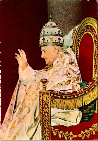 Vintage Postcard Pope John Xxiii Vatican City Via Cavour Rome Unposted