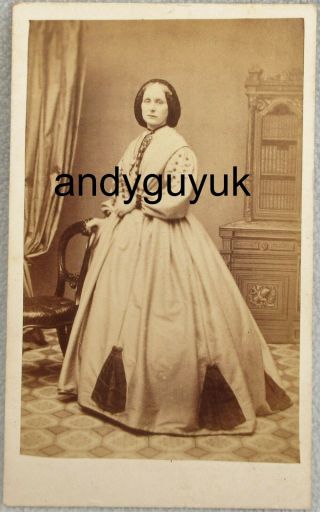 Cdv Lady In Dress Fashion By Lester Manchester Antique Victorian Photo