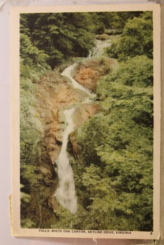 Virginia Va Skyline Drive White Oak Canyon Falls Postcard Old Vintage Card View