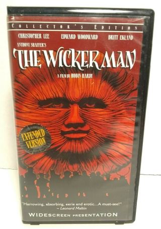 The Wicker Man (vhs 1973) Rare Horror Anchor Bay Widescreen Extended Clamshell