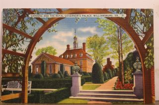 Virginia Va Williamsburg Royal Governors Palace Postcard Old Vintage Card View