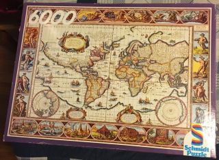 Schmidt 6000 Piece Jigsaw Puzzle Ancient World Map 1555x1060mm Vintage Rare Htf