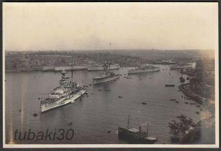 C12 Orig.  Navy 1930s Photo Japanese Fleet On Malta British Naval Port