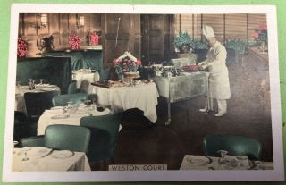 Weston Court Hotel Weston York City Postcard Vintage Restaurant