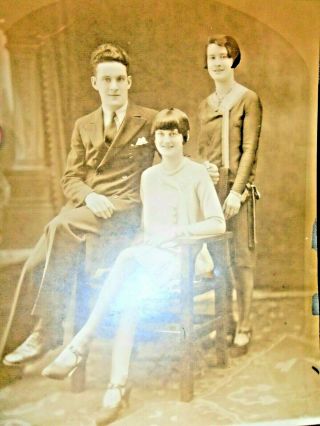 1920s Vintage Photo 2 Stylish Chic Pretty Young Girls Women And Man 8 X 10