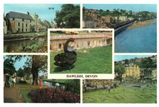 Dawlish,  Devon,  England Rare Vintage Multiview Picture Postcard