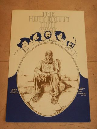 Rare 1970s Nitty Gritty Dirt Band At Colorado State University Concert Poster