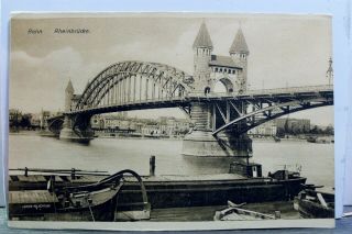Germany Bonn Rheinbrucke Rhein Bridge Postcard Old Vintage Card View Standard Pc