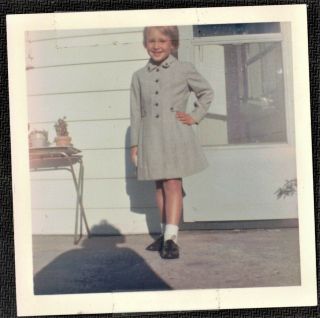 Vintage Photograph Little Girl Posing W/ Hand On Hip - Front Of House