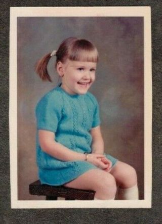 Vintage Photograph Cute Little Blonde Girl With Pigtails